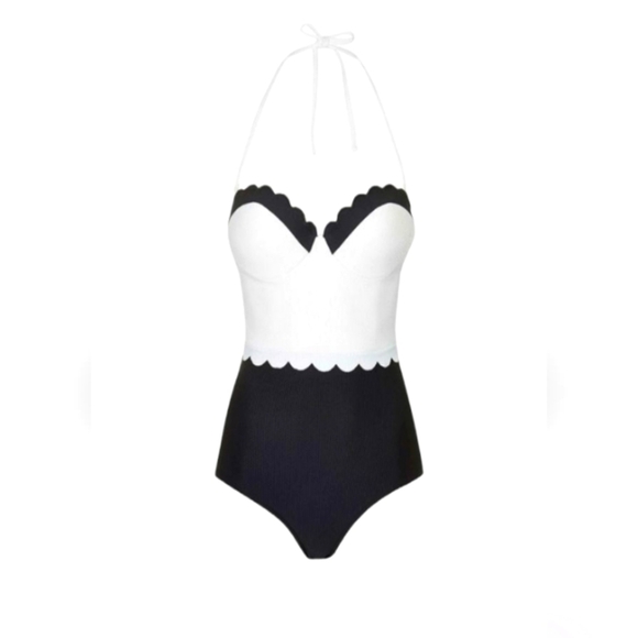 Cupshe NWT 1 Piece swimwear small double scalloped trim - Picture 7 of 14